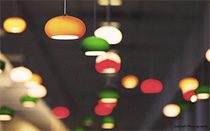 Red, green, and yellow lamps